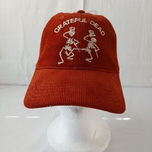 Grateful Dead Dancing Skeletons Hat Corduroy Strapback Cap OSFM Burnt Orange NWT